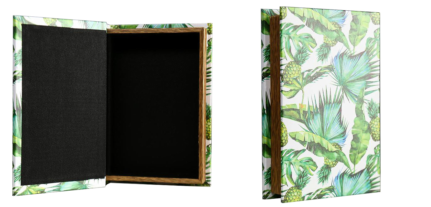 Шкатулка-книга Pineapples and Leaves Mirror Book Box Шкатулка-книга Pineapples and Leaves Mirror Book Box - Loft-Concept в Кирове