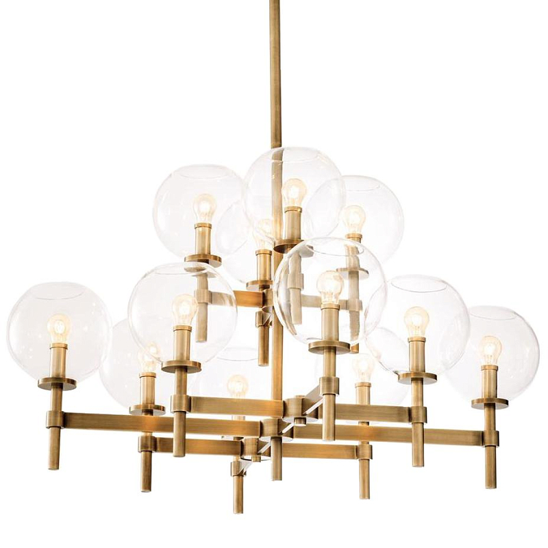 Люстра Chandelier Jade L Латунь Античная полированная Прозрачное Стекло в Кирове | Loft Concept 