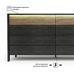 Комод 8 ящиков с подсветкой на рельефном фасаде Warm Industrial варинант исполнения - 6 | Loft Concept в Кирове