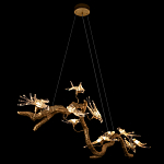 Люстра подвесная линейная с прозрачными стеклянными птичками на ветвях Serip Voa варинант исполнения - 5 | Loft Concept в Кирове