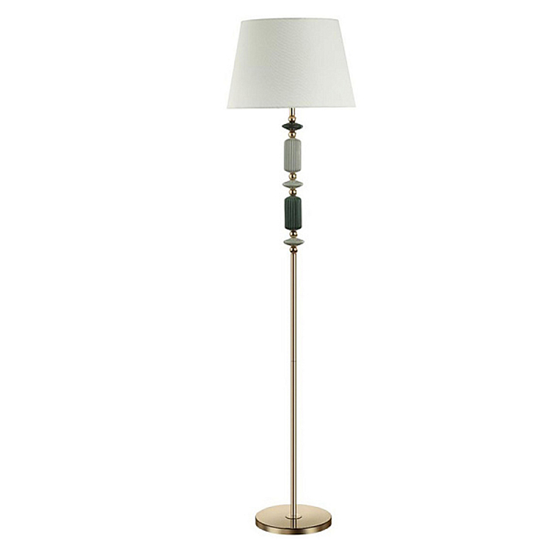 Торшер Iris Fabric Lampshade Floor lamp Candy Золотой Белый Торшер Iris Fabric Lampshade Floor lamp Candy Золотой Белый в Кирове | Loft Concept