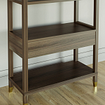 Стеллаж Elsa Dreams Walnut со стеклянными полками и ящиком варинант исполнения - 6 | Loft Concept в Кирове