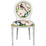 Стул светло-серый из натурального бука с изображением птиц и цветов Blooming Red Birds варинант исполнения - 1 | Loft Concept в Кирове