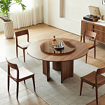 Стол обеденный круглый с двойной столешницей Walnut Wood Table варинант исполнения - 3 | Loft Concept в Кирове