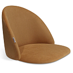 Барный стул со спинкой и металлической подставкой на 3-х деревянных ножках Горчичный Велюр Vendramin Chair варинант исполнения - 2 | Loft Concept в Кирове