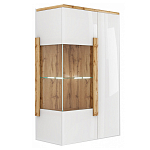 Витрина навесная двухдверная с белым глянцевым фасадом Grace of Furniture варинант исполнения - 1 | Loft Concept в Кирове