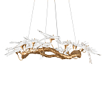 Люстра подвесная с прозрачными стеклянными птичками на ветвях Диаметр 100 см Serip Voa варинант исполнения - 6 | Loft Concept в Кирове