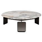 Столик журнальный с круглой мраморной столешницей на трех опорах Marble Stone Drawing варинант исполнения - 6 | Loft Concept в Кирове