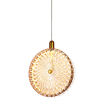 Подвесной светильник с плафоном из рельефного стекла Peony Glass Bronze  варинант исполнения - 4 | Loft Concept в Кирове