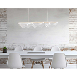 Люстра линейная с 3-мя белыми волнистыми плафонами Wave Line варинант исполнения - 11 | Loft Concept в Кирове