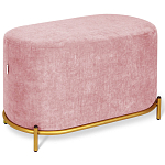 Банкетка овальная пыльно-розовый велюр на 4-х металлических ножках золотого цвета SANJAY варинант исполнения - 1 | Loft Concept в Кирове