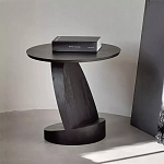 Дизайнерский журнальный столик чёрный с круглой столешницей Arycy варинант исполнения - 5 | Loft Concept в Кирове