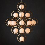 Люстра с закругленным каркасом золотого цвета и белыми плафонами Round Curl варинант исполнения - 3 | Loft Concept в Кирове