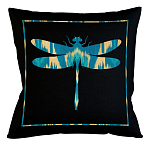 Подушка декоративная стрекоза бирюзово-жёлтая Ikat Pattern варинант исполнения - 1 | Loft Concept в Кирове