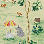 Обои ручная роспись Promenade Original colourway on cream painted silk варинант исполнения - 2 | Loft Concept в Кирове