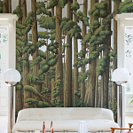 Обои ручная роспись Redwoods Sequoia on Sterling Silver gilded paper варинант исполнения - 3 | Loft Concept в Кирове
