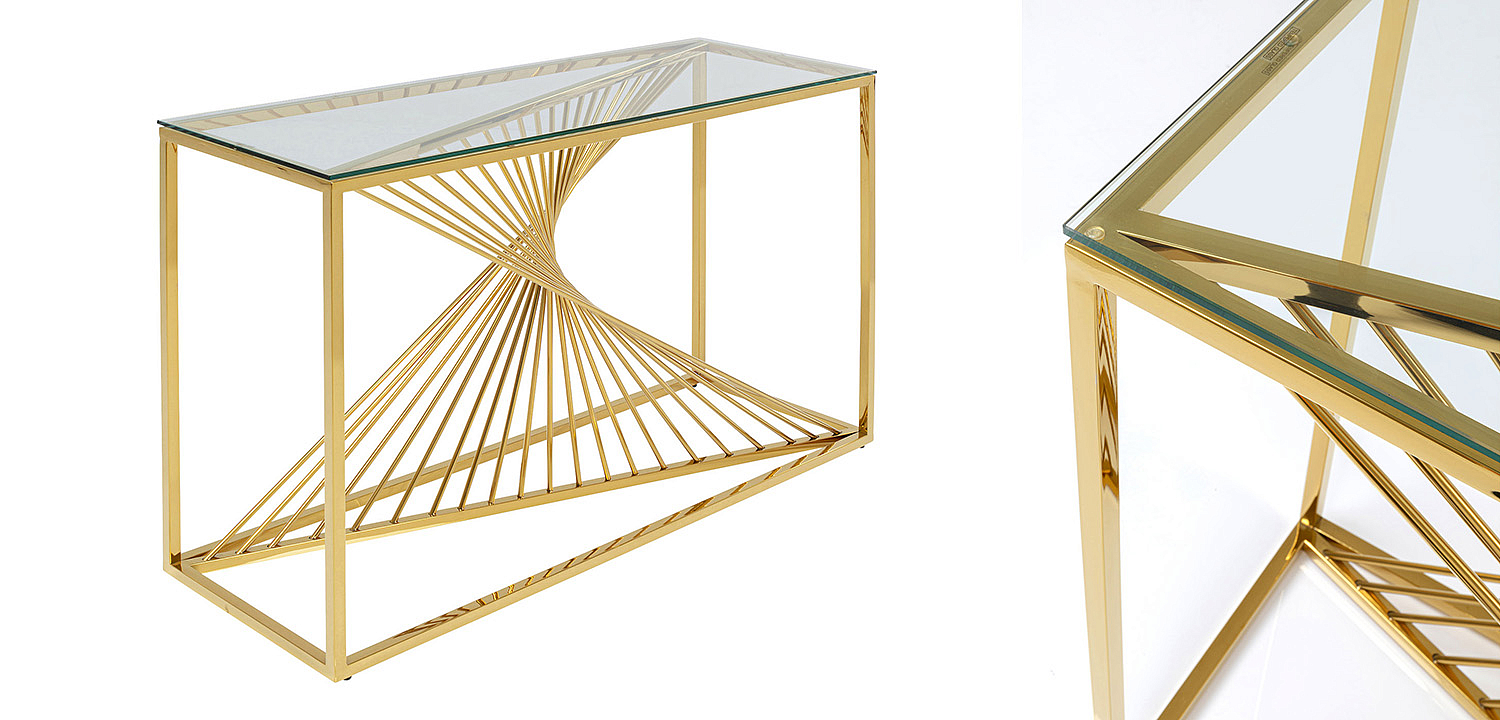 Консоль Golden Whirl with glass surface Консоль Golden Whirl with glass surface - Loft-Concept в Кирове