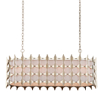 Люстра овальной формы с фактурным серебряным каркасом и тканевым абажуром Silver Honeycomb варинант исполнения - 3 | Loft Concept в Кирове