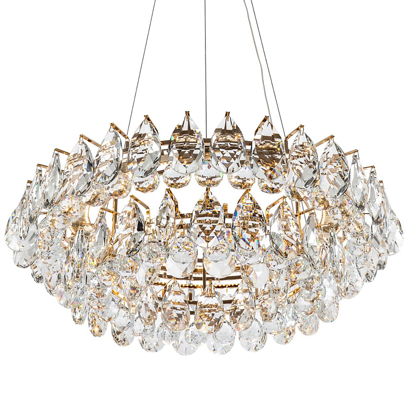 Люстра с хрустальными подвесками в форме капель Sidney Crystal Chandelier 80 Золотой Прозрачное Стекло Люстра с хрустальными подвесками в форме капель Sidney Crystal Chandelier 80 Золотой Прозрачное Стекло в Кирове | Loft Concept