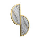 Бра с двумя полукруглыми плафонами из искусственного алебастра в бронзовой оправе Marbella варинант исполнения - 6 | Loft Concept в Кирове