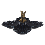 Менажница темно-синяя фарфоровая с бронзовой фигуркой ангела Eden Garden варинант исполнения - 1 | Loft Concept в Кирове