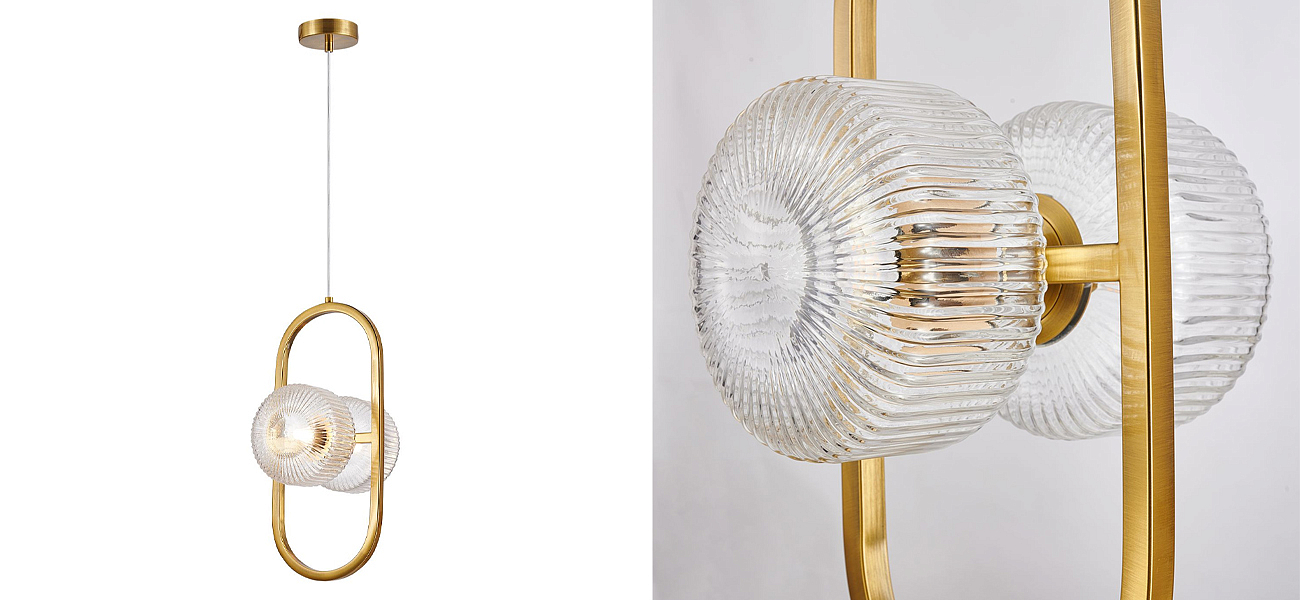 Подвесной светильник с рельефными плафонами Blown Glass Подвесной светильник с рельефными плафонами Blown Glass - Loft-Concept в Кирове