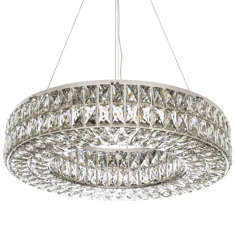 Круглая люстра с хрустальным декором Langlais Crystal Chrome Chandelier Прозрачное Стекло Хром Круглая люстра с хрустальным декором Langlais Crystal Chrome Chandelier Прозрачное Стекло Хром в Кирове | Loft Concept