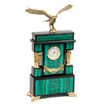 Часы настольные из натурального камня Малахит с декором в виде орла Eagle Stone Clock варинант исполнения - 2 | Loft Concept в Кирове