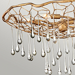 Люстра подвесная золотого цвета с металлическим сетчатым основанием и стеклянными каплевидными подвесками Hinkley варинант исполнения - 5 | Loft Concept в Кирове