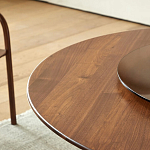 Стол обеденный круглый с двойной столешницей Walnut Wood Table варинант исполнения - 6 | Loft Concept в Кирове