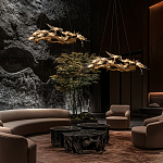 Люстра подвесная с прозрачными стеклянными птичками на ветвях Диаметр 80 см Serip Voa варинант исполнения - 11 | Loft Concept в Кирове