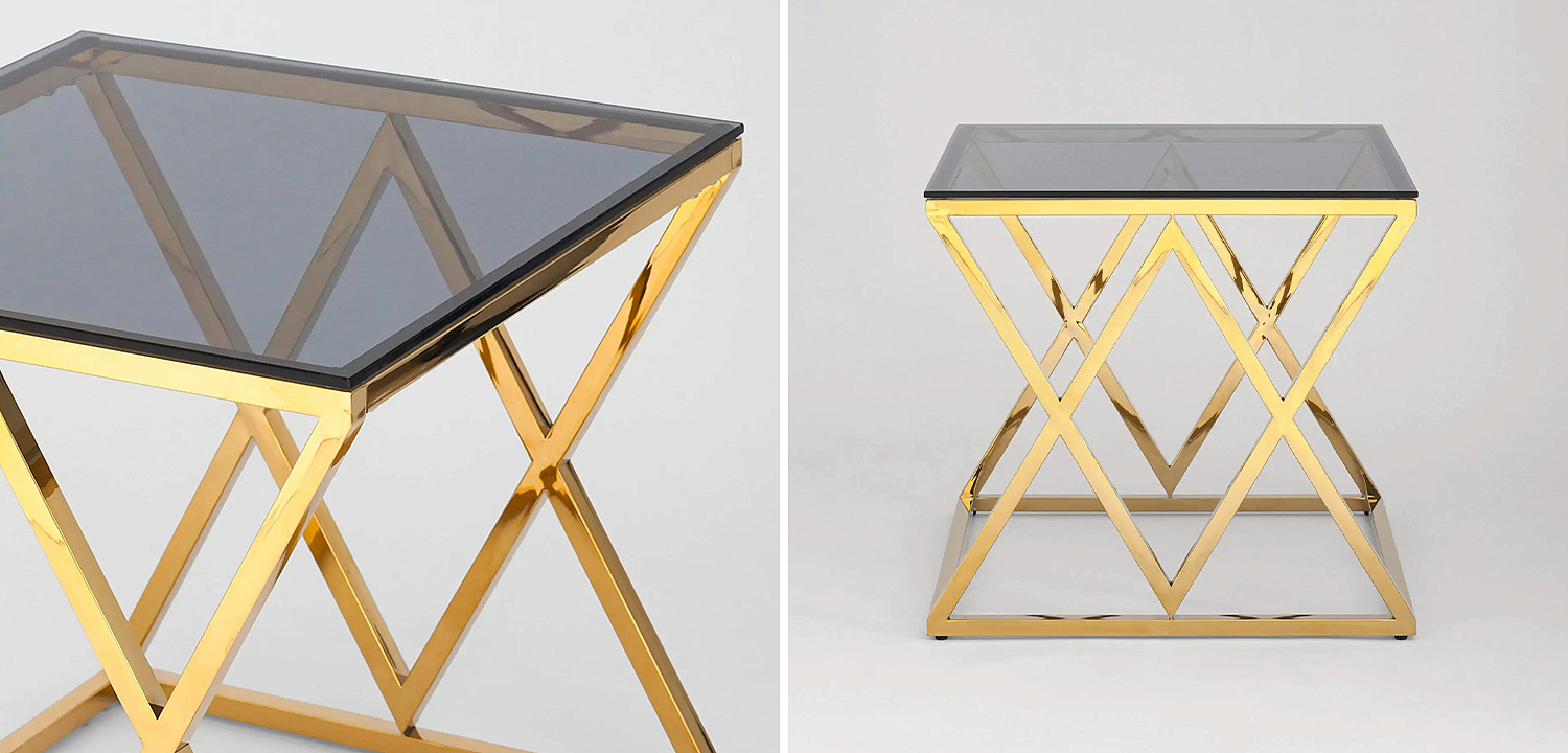 Стол приставной Geometry Rhombus Gold Стол приставной Geometry Rhombus Gold - Loft-Concept в Кирове