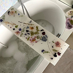 Поднос для ванны из эпоксидной смолы с цветами белая Epoxy Resin Flowers Bath Tray White варинант исполнения - 3 | Loft Concept в Кирове
