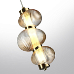 Подвесной светильник с 3-мя рифлеными стеклянными шарами Marcelh Light варинант исполнения - 5 | Loft Concept в Кирове