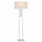 Торшер с прямоугольным тканевым абажуром на белом мраморном основании Silver Threads варинант исполнения - 1 | Loft Concept в Кирове