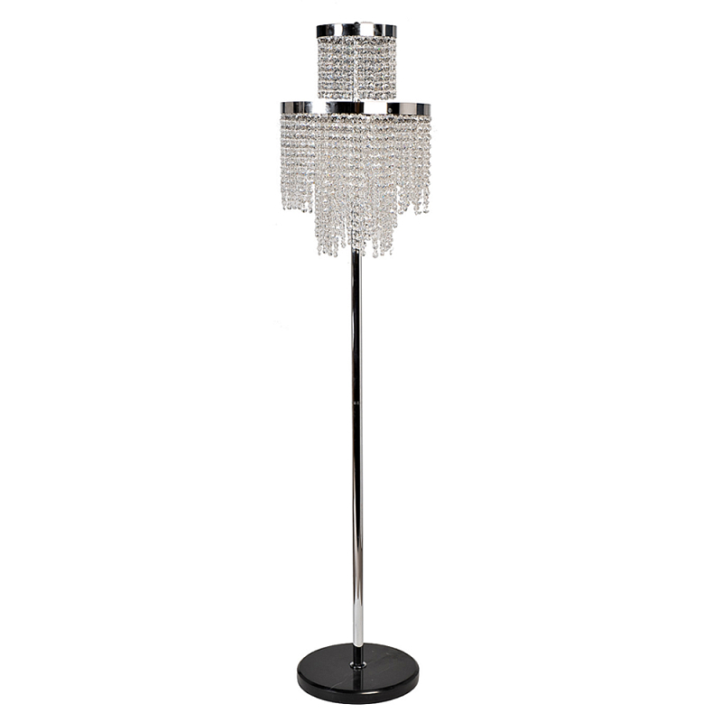 Торшер Хром с каскадом сияющих кристаллов Shining Waterfall Прозрачный Хром в Кирове | Loft Concept 