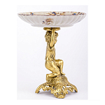 Чаша с цветочным орнаментом на ножке в виде бронзового ангела Eden Garden варинант исполнения - 2 | Loft Concept в Кирове