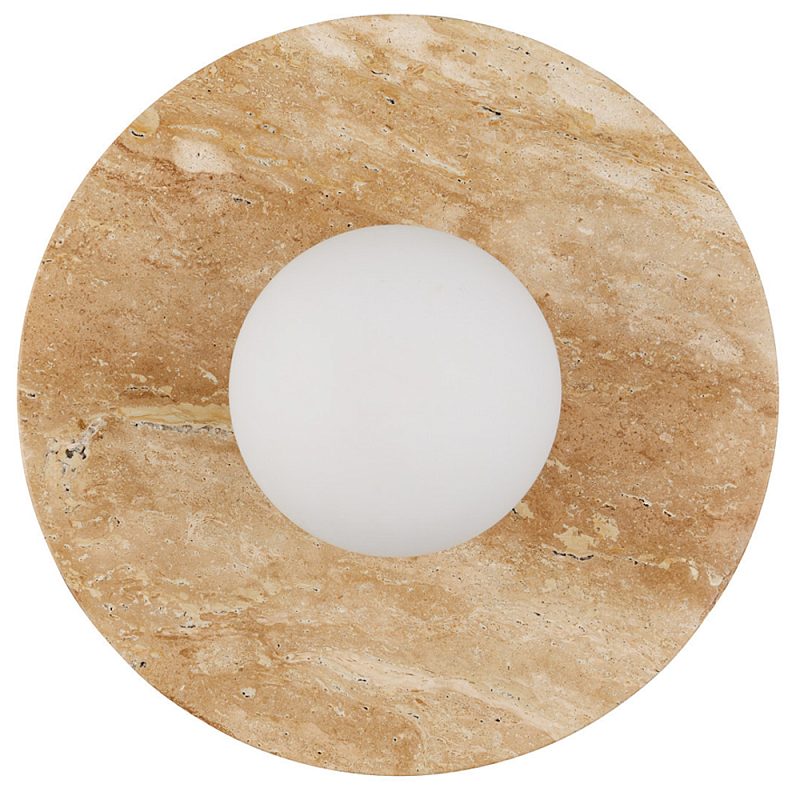Бра в виде диска с плафоном из матового белого стекла Marble Glow Коричневый Белое матовое стекло Бра в виде диска с плафоном из матового белого стекла Marble Glow Коричневый Белое матовое стекло в Кирове | Loft Concept