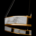 Люстра в виде кольца из натурального камня Golden Alavastor варинант исполнения - 3 | Loft Concept в Кирове