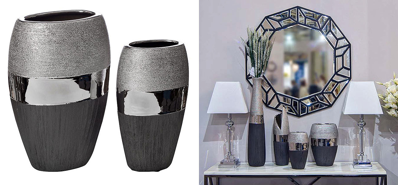 Ваза Maelis black and silver Ваза Maelis black and silver - Loft-Concept в Кирове