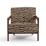 Кресло с обивкой из шенилла с тигровым принтом Tiger Chair варинант исполнения - 1 | Loft Concept в Кирове