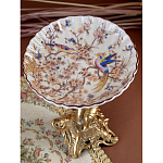 Чаша с цветочным орнаментом на ножке в виде бронзового ангела Eden Garden варинант исполнения - 7 | Loft Concept в Кирове