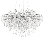 Люстра подвесная с прозрачными стеклянными подвесками в форме капель Диаметр 100 см Droplet Chandelier варинант исполнения - 18 | Loft Concept в Кирове