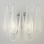 Бра с подвесками из рифленного стекла в форме капель на основании цвета хром Textured Glass варинант исполнения - 5 | Loft Concept в Кирове