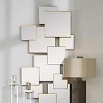 Золотое зеркальное панно из зеркальных квадратов Overlapping варинант исполнения - 3 | Loft Concept в Кирове