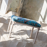 Банкетка из массива бука с цветочным принтом Turquoise Beige Chinoiserie Imperial  Garden Banquette варинант исполнения - 5 | Loft Concept в Кирове