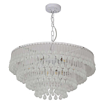 Люстра подвесная круглая с молочными стеклянными подвесками в форме капель Droplet Chandelier варинант исполнения - 1 | Loft Concept в Кирове