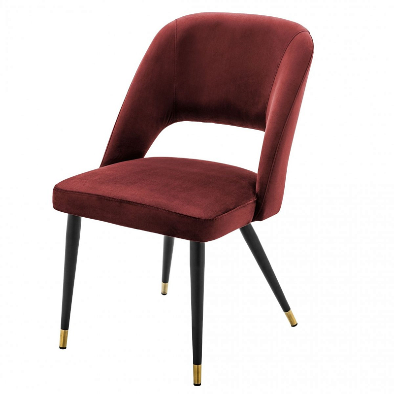 Стул Eichholtz Dining Chair Cipria Bordeaux Черный Латунь Красный Стул Eichholtz Dining Chair Cipria Bordeaux Черный Латунь Красный в Кирове | Loft Concept