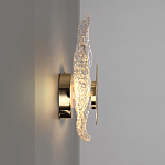 Бра с рельефным волнообразным стеклянным плафоном и вставкой из мрамора Liquid Stone варинант исполнения - 2 | Loft Concept в Кирове