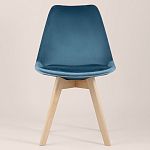 Стул с мягким велюровым сиденьем Arvika Blue варинант исполнения - 3 | Loft Concept в Кирове